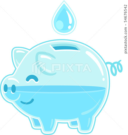 Save water concept, cartoon piggy bank - Stock Illustration [54676542] -  PIXTA