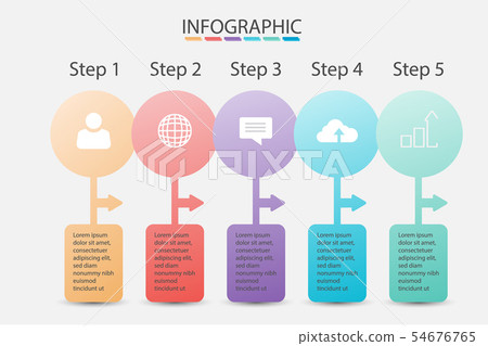 Pastel Color of Step Business infographic data Pastel Color of Step Business infographic data 54676765