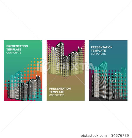 Design presentations night city in abstract style  54676789