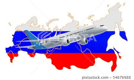 Flights to Russia, travel concept. 3D rendering 54676988