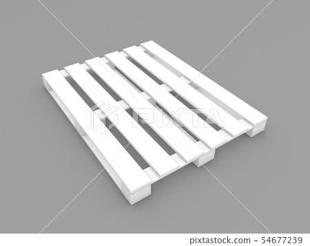 White construction pallet on a gray background. 54677239