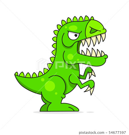 Cute Green Dinosaur Isolated On White Background. Cute Green Dinosaur Isolated On White Background. 54677397