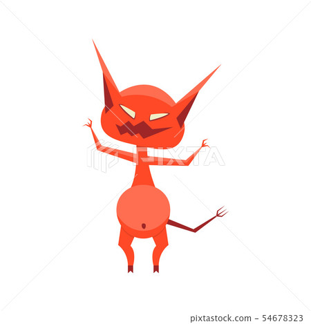 Cartoon Character Angry Devil on a White. Vector 54678323