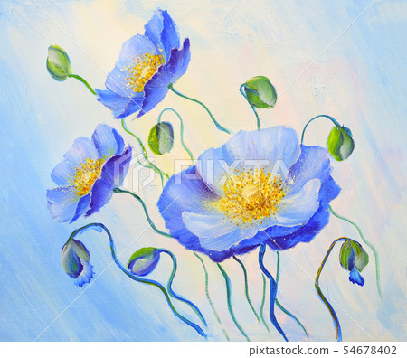 Poppies in the morning, oil painting on canvas Poppies in the morning, oil painting on canvas 54678402