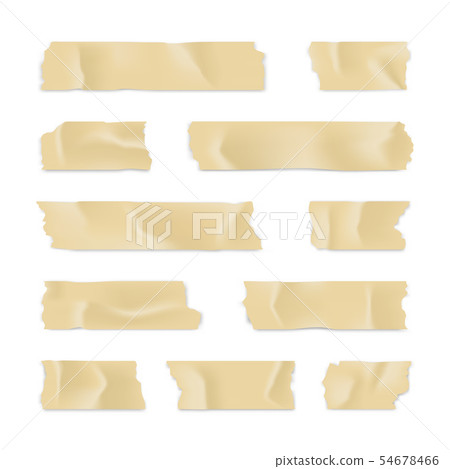Adhesive tape set. Sticky paper strip isolated on white background. Vector illustration. Adhesive tape set. Sticky paper strip isolated on white background. Vector illustration. 54678466