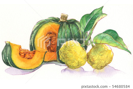 日本年度活動插圖：12月/南瓜和餃子 54680584