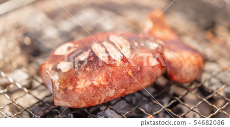 Squid, squid _ barbecue, BBQ, bbq, charcoal-grilled, grilled, biton charcoal, seven rings, camping, food, food 54682086