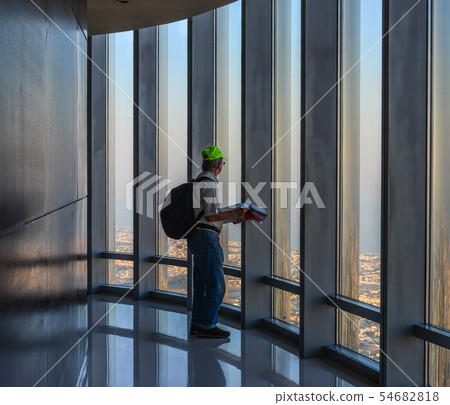 People enjoying at the observation deck 54682818