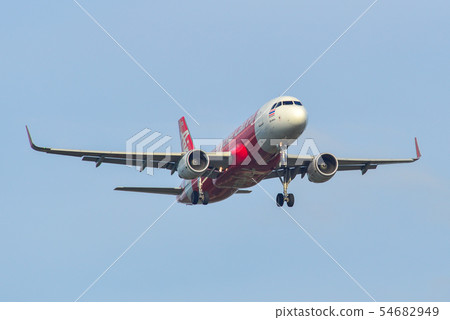 Passenger airplane landing at the airport Passenger airplane landing at the airport 54682949