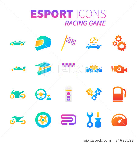 Gradient design icon set of esport concept Gradient design icon set of esport concept 54683182