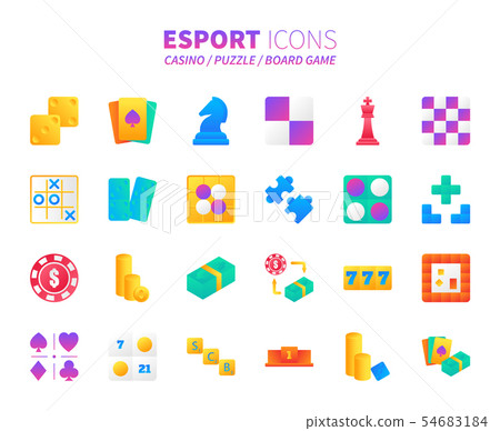 Gradient design icon set of esport concept 54683184
