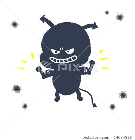 Strong bacillus whole body hand drawn style illustration 54684558