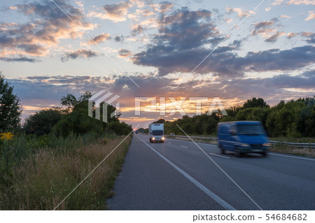 Cars in motion blur on highway Cars in motion blur on highway 54684682