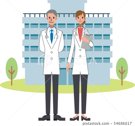 Hospital doctor male and female Hospital doctor male and female 54686817