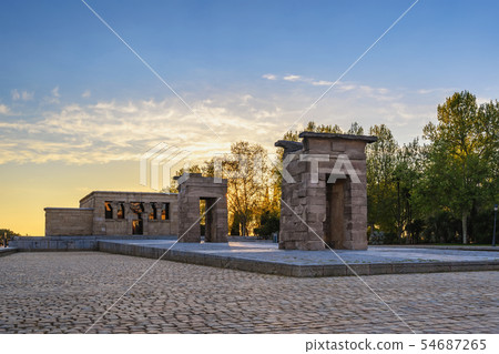 Madrid Spain, sunset at Temple of Debod 54687265