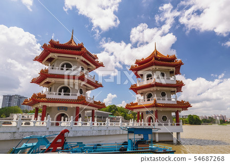 Singapore twin pagoda at Chinese Garden Singapore twin pagoda at Chinese Garden 54687268