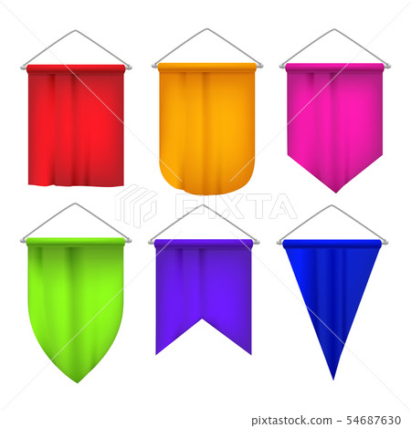 Realistic Detailed 3d Sport Pennants Flags Set. Vector Realistic Detailed 3d Sport Pennants Flags Set. Vector 54687630