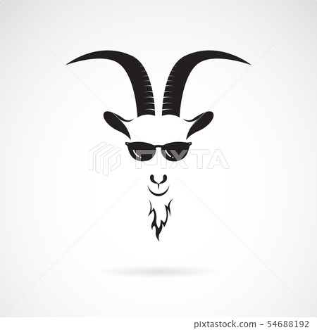 Vector of goat head wearing sunglasses. Animal. Vector of goat head wearing sunglasses. Animal. 54688192