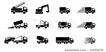 Set of truck service icon and sign, vector art 54688676