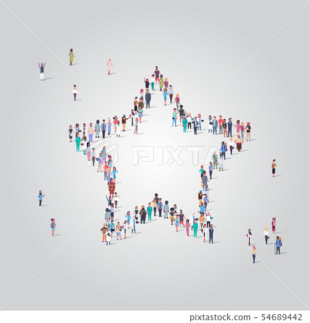 people crowd gathering in star shape social media community feedback concept different occupation people crowd gathering in star shape social media community feedback concept different occupation 54689442