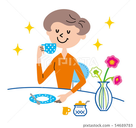 茶時間主婦例證 54689783