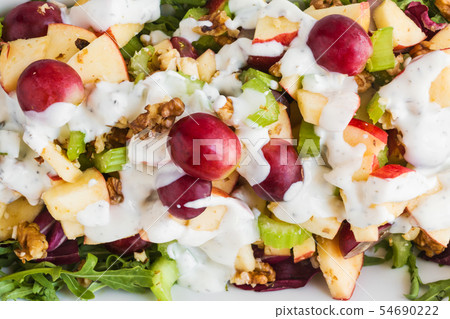 Waldorf salad with apples, celery, grapes, walnuts Waldorf salad with apples, celery, grapes, walnuts 54690222