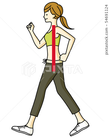女性 散步 態度 插圖素材 圖庫