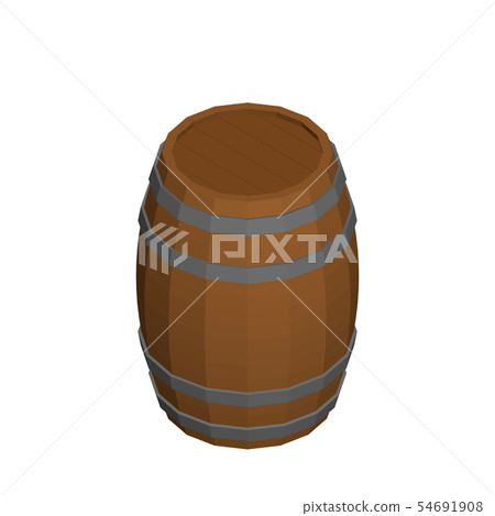 Wooden barrel. Isolated on white background. 3d 54691908