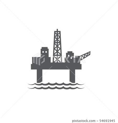 Oil platform icon on white background 54691945
