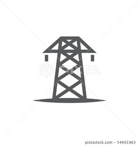 Electric tower vector icon on white background Electric tower vector icon on white background 54691963