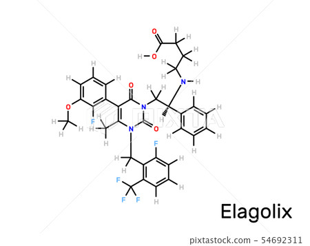 Elagolix drug structural formula. Vector 54692311