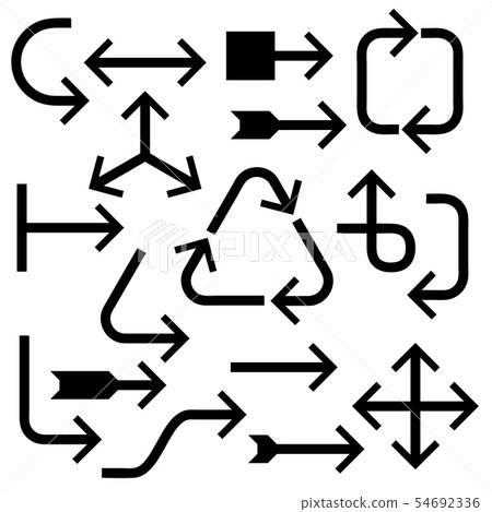Arrow sign set. Isolated on white background. 54692336