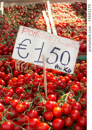Piccadilly tomatos on a farmer's market for sale Piccadilly tomatos on a farmer's market for sale 54693279