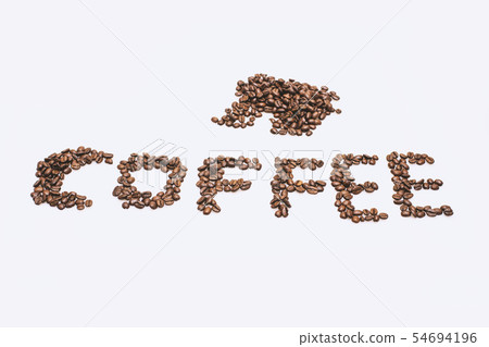 Scattered coffee beans 54694196