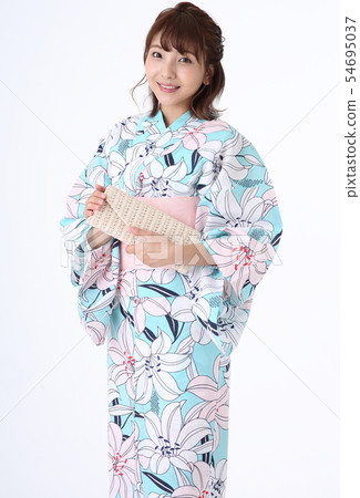A woman in a yukata A woman in a yukata 54695037