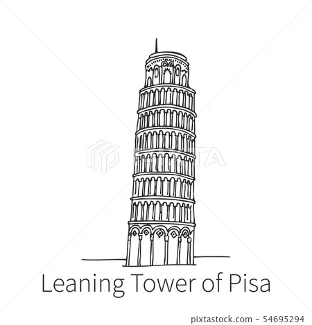 Leaning Tower of Pisa drawing sketch Leaning Tower of Pisa drawing sketch 54695294