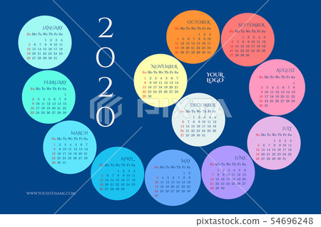 Wall calendar of 2020 in the form of a spiral Wall calendar of 2020 in the form of a spiral 54696248
