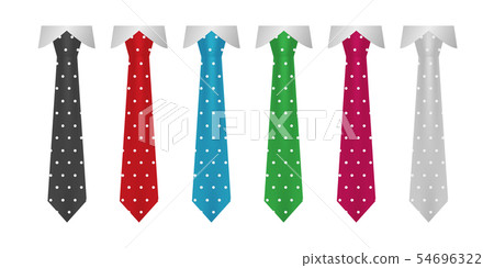 Vector set of different ties isolated on white 54696322