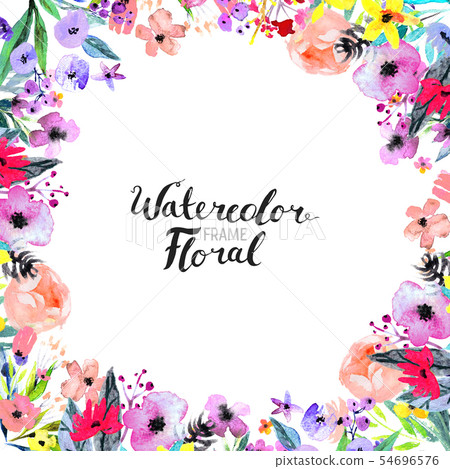 Watercolor Flower Border Watercolor Flower Border 54696576