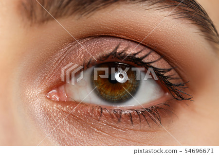 Female left brown green coloured amazing eye Female left brown green coloured amazing eye 54696671