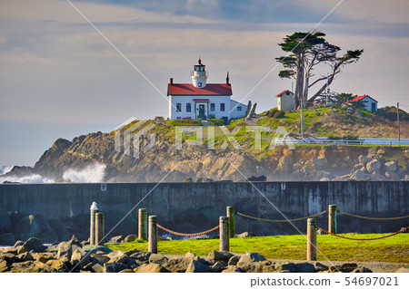 Battery Point Lighthouse at Pacific coast, built 54697021