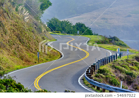 Highway 1 on the pacific coast, California, USA. Highway 1 on the pacific coast, California, USA. 54697022