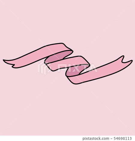 Pink ribbon icon. Sketch vector illustration. - Stock Illustration ...