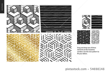 Hand drawn Patterns - pieces 54698148