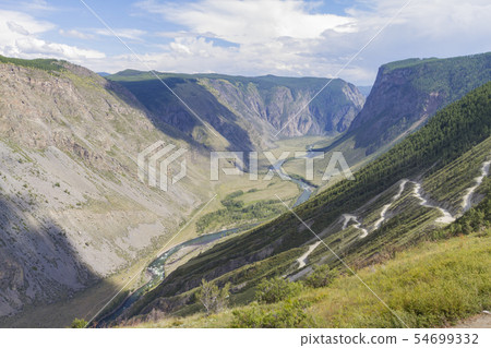 Valley of the river, top view Valley of the river, top view 54699332