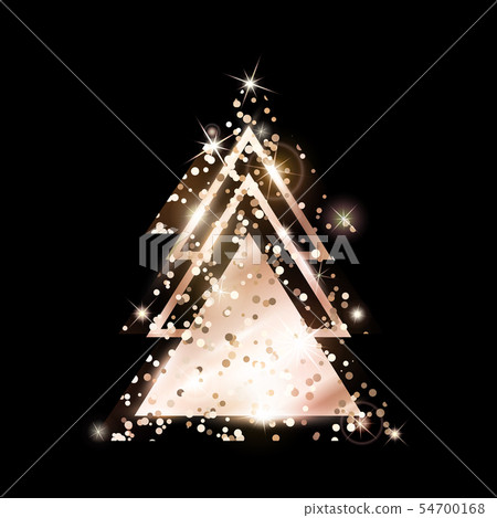A geometric Christmas tree. Rose Gold Glitter. A geometric Christmas tree. Rose Gold Glitter. 54700168