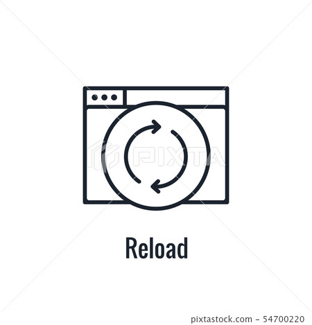 Website Update Icon - with arrows thin line - 54700220