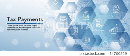 Tax concept - percentage paid, icon and income Tax concept - percentage paid, icon and income 54700229