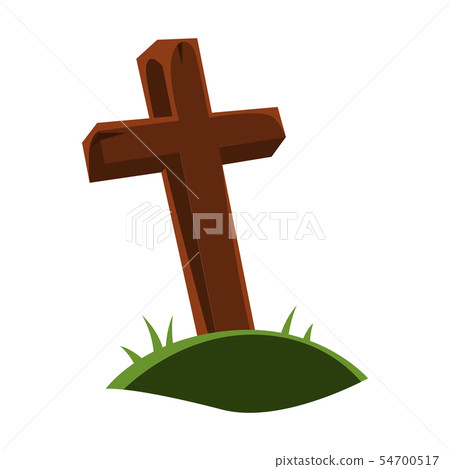 Happy halloween illustration of grave cross. Happy halloween illustration of grave cross. 54700517