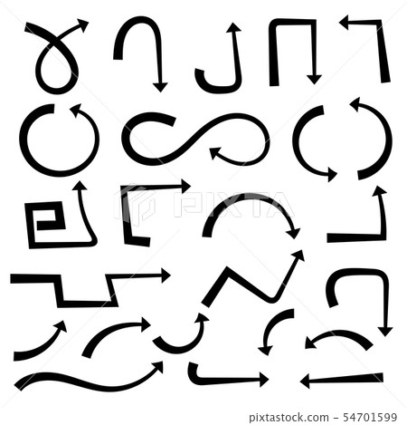 Black hand drawn arrows. Set. Vector illustration isolated Black hand drawn arrows. Set. Vector illustration isolated 54701599
